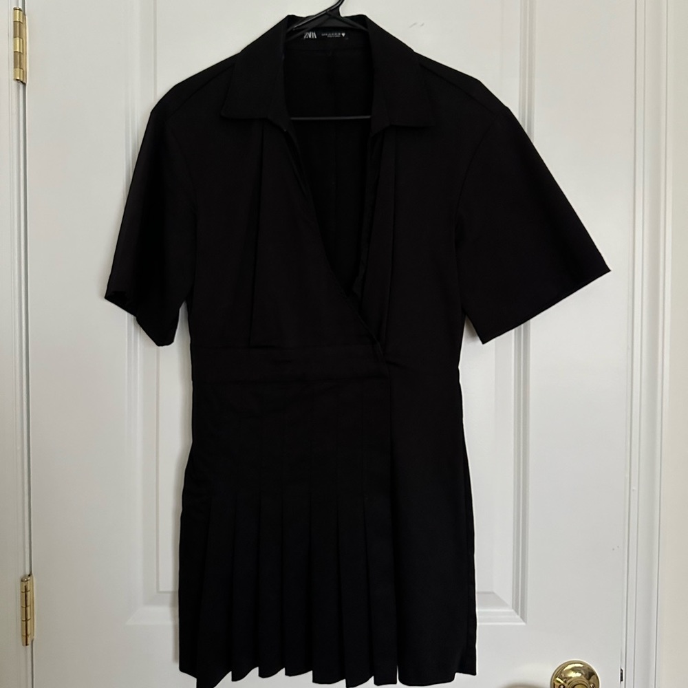 Zara pleat wrap dress